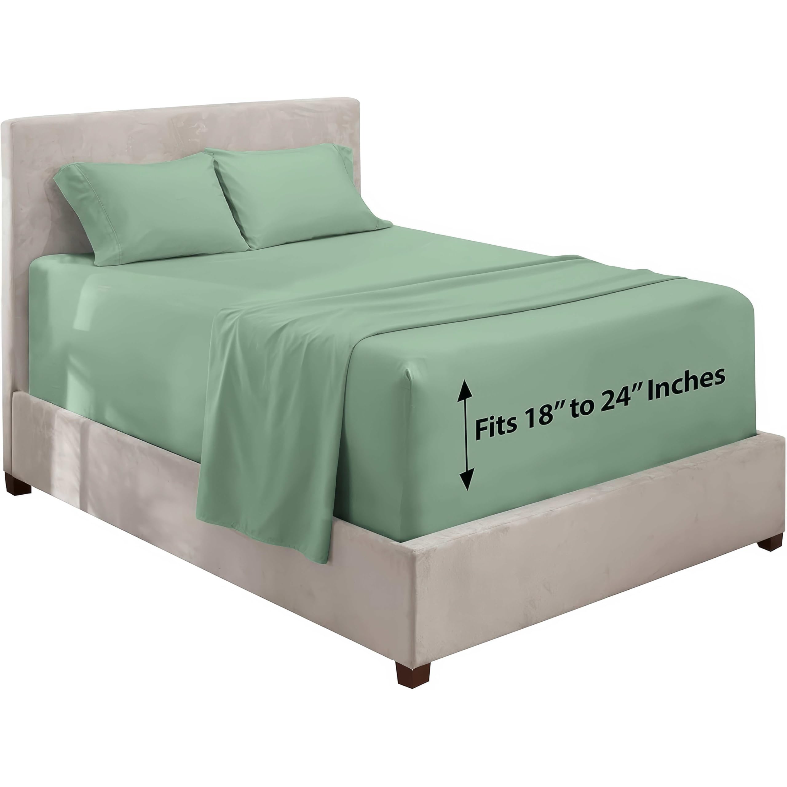 Hearth Harbor Extra Deep Pocket Twin Size Sheets - 4 Piece Hotel Luxury Twin Size Sheet Set Fits