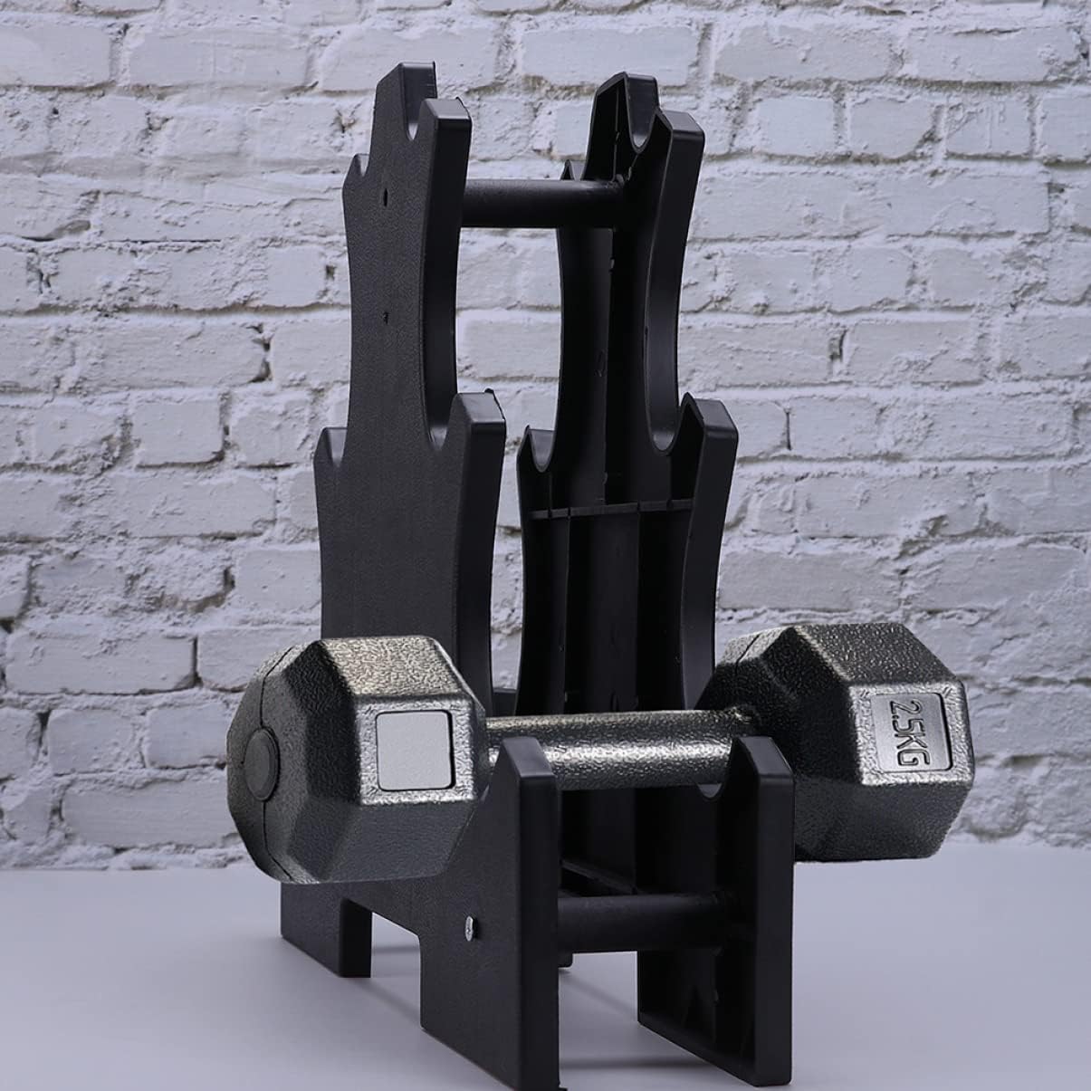 2Pcs Vertical Dumbbell Rack Storage Stand for Hand Weights Durable Material Space Saving Design Easy to Use Black Color for Home Gym Organization