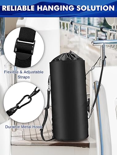 Miniatura 5 de AngLink Bolsa de basura portátil para lancha, plegable 600D, bote de basura para lanchas de pesca, accesorios esenciales, bolsas de almacenamiento