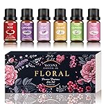 Floral Essential Oils Set for Diffusers & Candle Making - 6x10ml Natural Botanical Blends with Rose, Lavender, Lilac, Jasmine, Gardenia, Cherry Blossom Scents