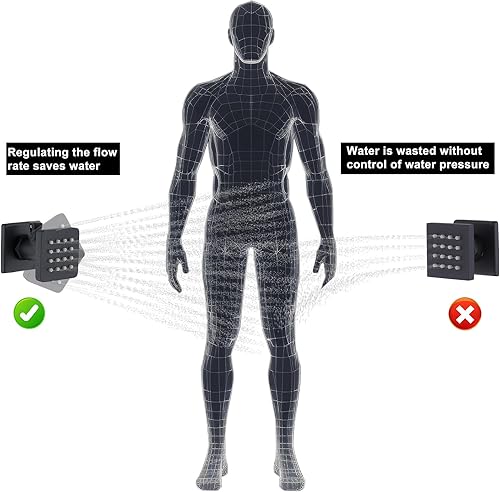 Miniatura 6 de Spray corporal de ducha de latón macizo, chorros de masaje de montaje en pared, cabezal de ducha negro mate que puede girar, el flujo se puede