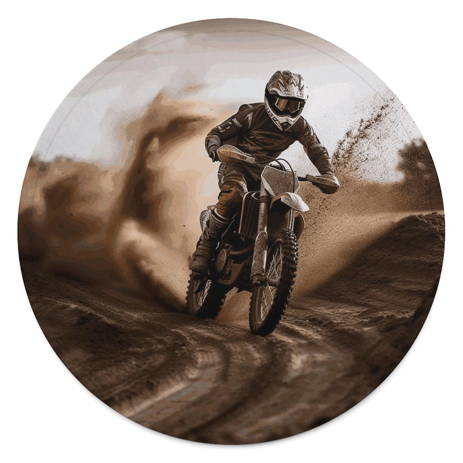 Motocross Blanket Novelty Round Tapestry Super Soft Flannel Mom Blanket Cozy Beach Throw Tapestry Lightweight Thick Throw Blankets for All Seasons Diameter 59.1 in