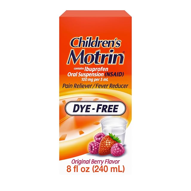 Childrens Motrin Oral Suspension 100mg Ibuprofen Medicine NSAID Fever Reducer Pain Reliever for Minor Aches Pains Due to