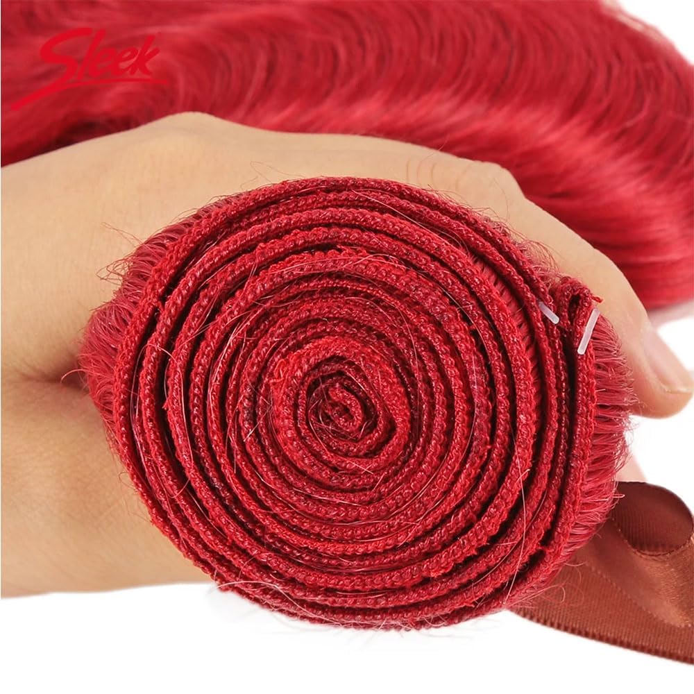 16 18 20 inch Red Human Hair Bundles Body Wave 3 Pcs 300g Unprocessed Brazilian Virgin Quick Weave Hair Extensions