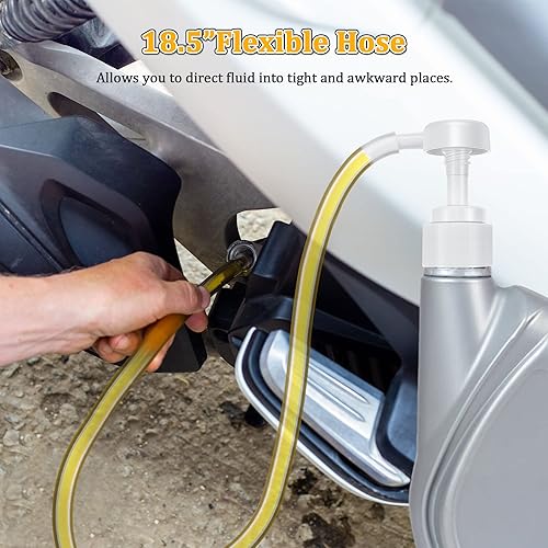 Miniatura 4 de Dreyoo Bomba de fluido para botellas de cuarto de galón, transferencia de líquidos fácil y sin ensuciar, bomba manual de 4 CC para transferencia de