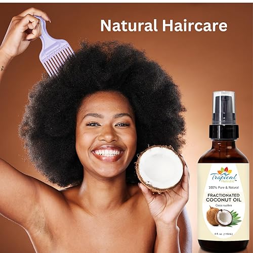 Miniatura 2 de Aceite de coco fraccionado de 4 onzas  Aceite de coco líquido 100% puro y orgánico prensado en frío sin perfume para piel, cabello, uñas, masaje,