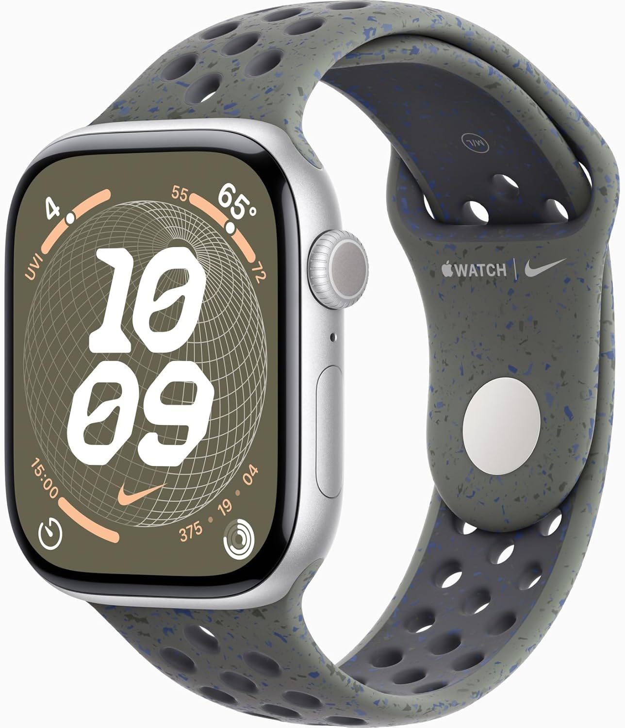 Apple Watch Series 10 [GPS + Cellular, 42mm] - Silver Aluminum Case with Cargo Khaki Nike Sport Band, M/L (Renewed)