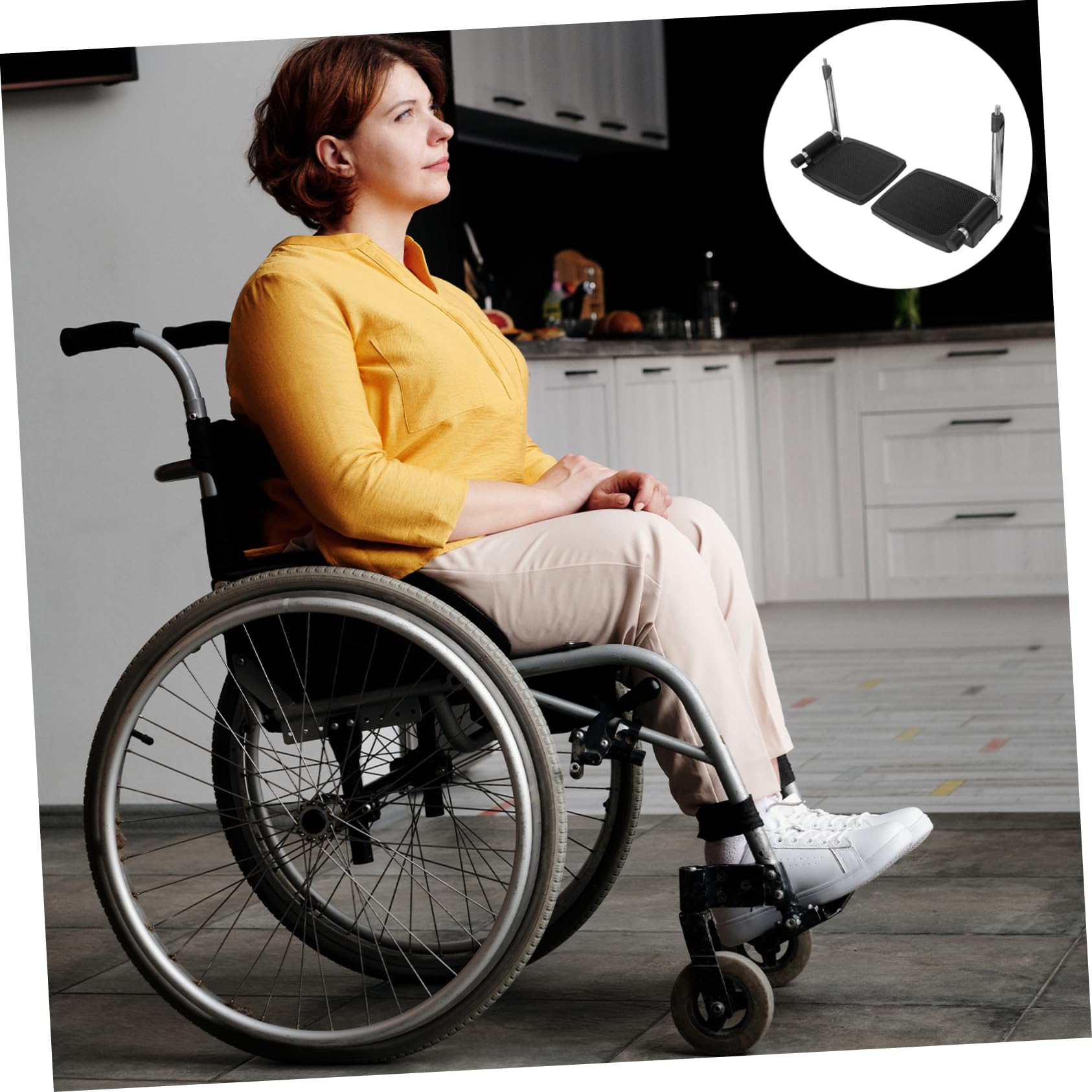 Reposapiés para Silla de Ruedas de Repuesto Metal Soporte Elevador para Uso Diario Casa o Clínica Compatible Mayoría de Sillas de Ruedas