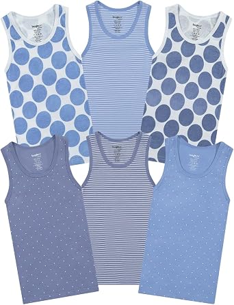 Buyless Fashion Boys Scoop Neck Tagless Undershirts Soft Cotton Tank Top 6 Pack 9-10