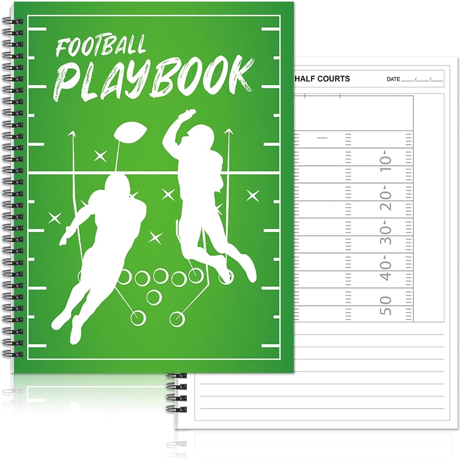 gisgfim Football Playbook Notebook 8.5x11 Inches Football Practice Planner Coaches Journal Coaching Drills Accessories Equipment Gift Plan and Review for Players Student Enthusiasts with 60 Sheets