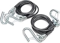 Xiaoyudou BX88196 7ft Coiled Safety Cable Kit with S-Hooks - 7500 lbs Capacity for Secure RV Towing