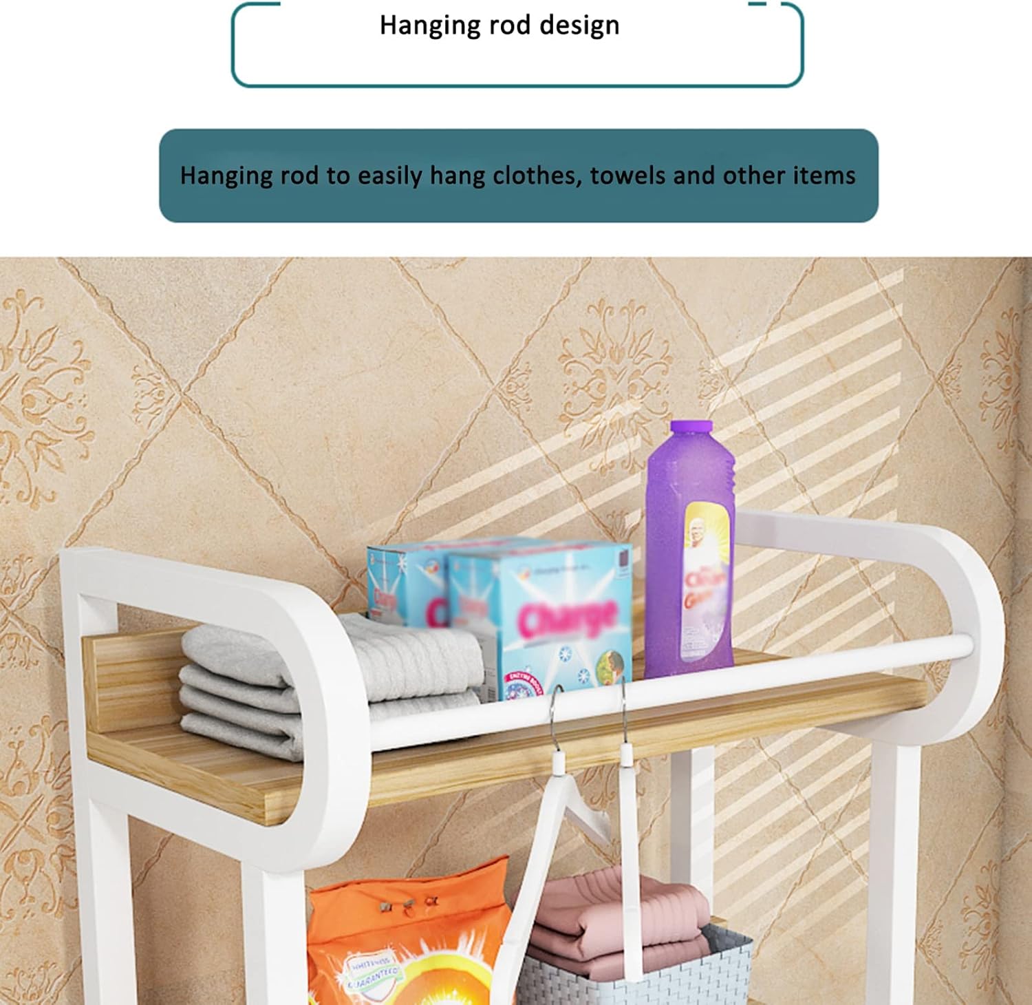 Bathroom Storage,Washer Storage Frames Floor Standing for Over Toilet,Drum Washinghine Storage Rack Above The Floor,Toilet Shelf,Bathroom Balcony Storage Rack/Black