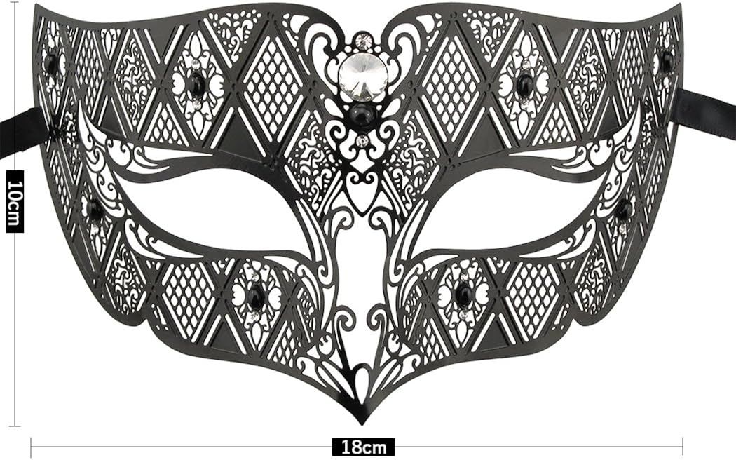 Couples Venetian Laser Cut Masquerade Mask,Halloween Mardi Gras Party Mask (Black & black) : Clothing, Shoes & Jewelry