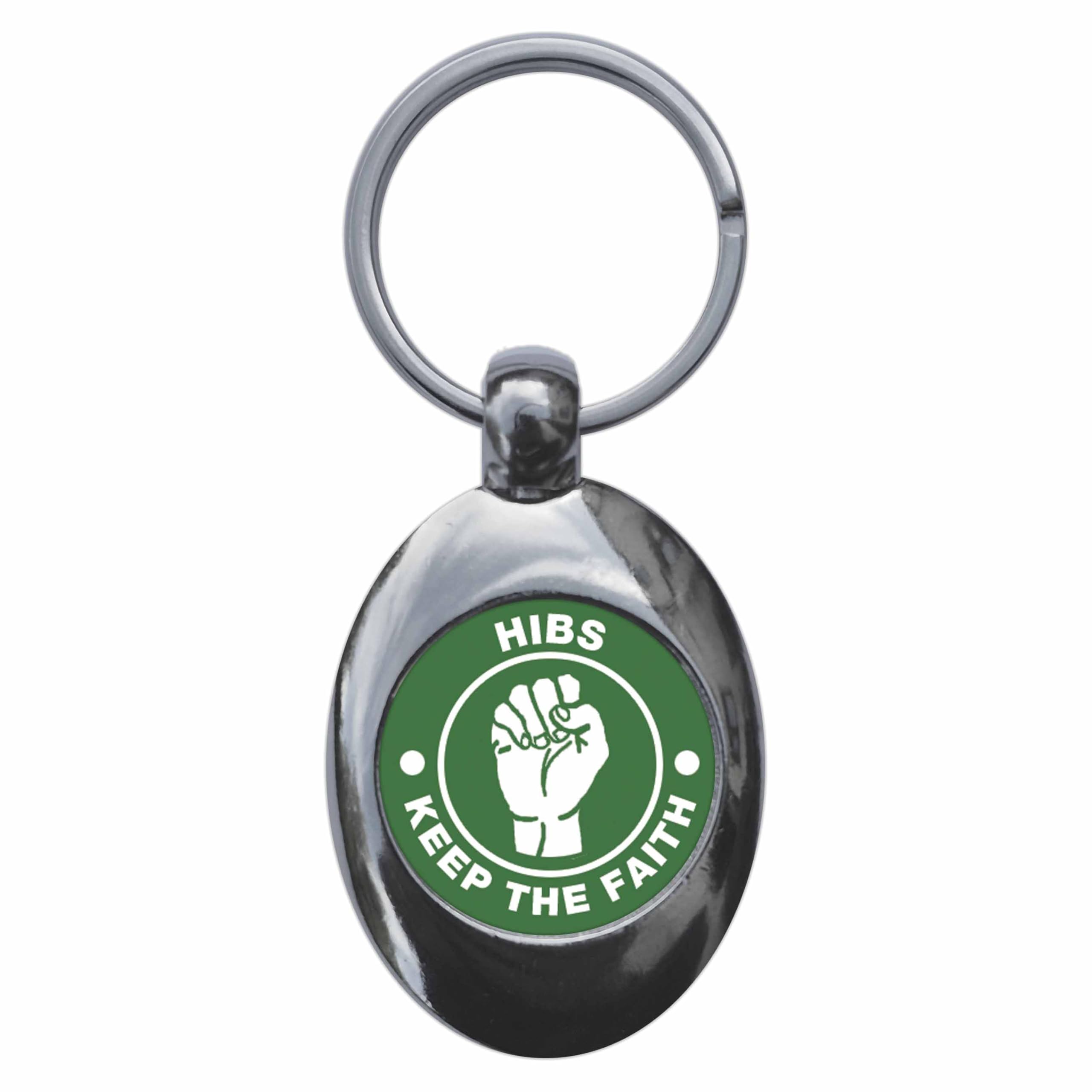 Ozorath Hibs Keep The Faith Northern Soul Keyring Keychain Key Ring Chain With Trolley Coin