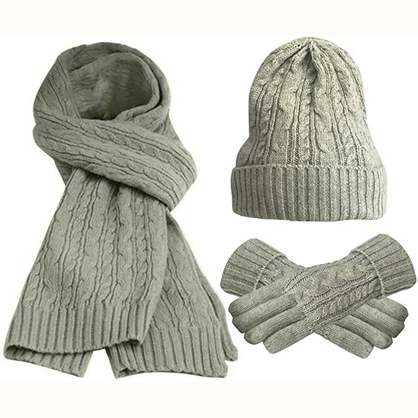Set Sciarpa Cappello Guanti Unisex Confortevole Traspirante Morbido Cappello E Sciarpa Cappello Guanto Set Inverno All'Aperto Caldo