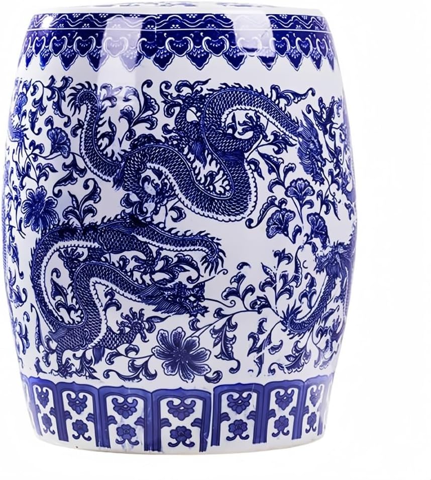 Ceramic Rice Container,Ceramic Rice Storage, Container Chinese Design Ceramic Rice Jar with Lid,Ceramic Rice Bucket with lid,Ceramic Rice and Grain Storage Container(25kg)