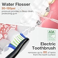 Vista 2 de Combinación de hilo dental de agua y cepillo de dientes eléctrico - Hilo dental de agua inalámbrico para dientes - Cepillo de dientes eléctrico