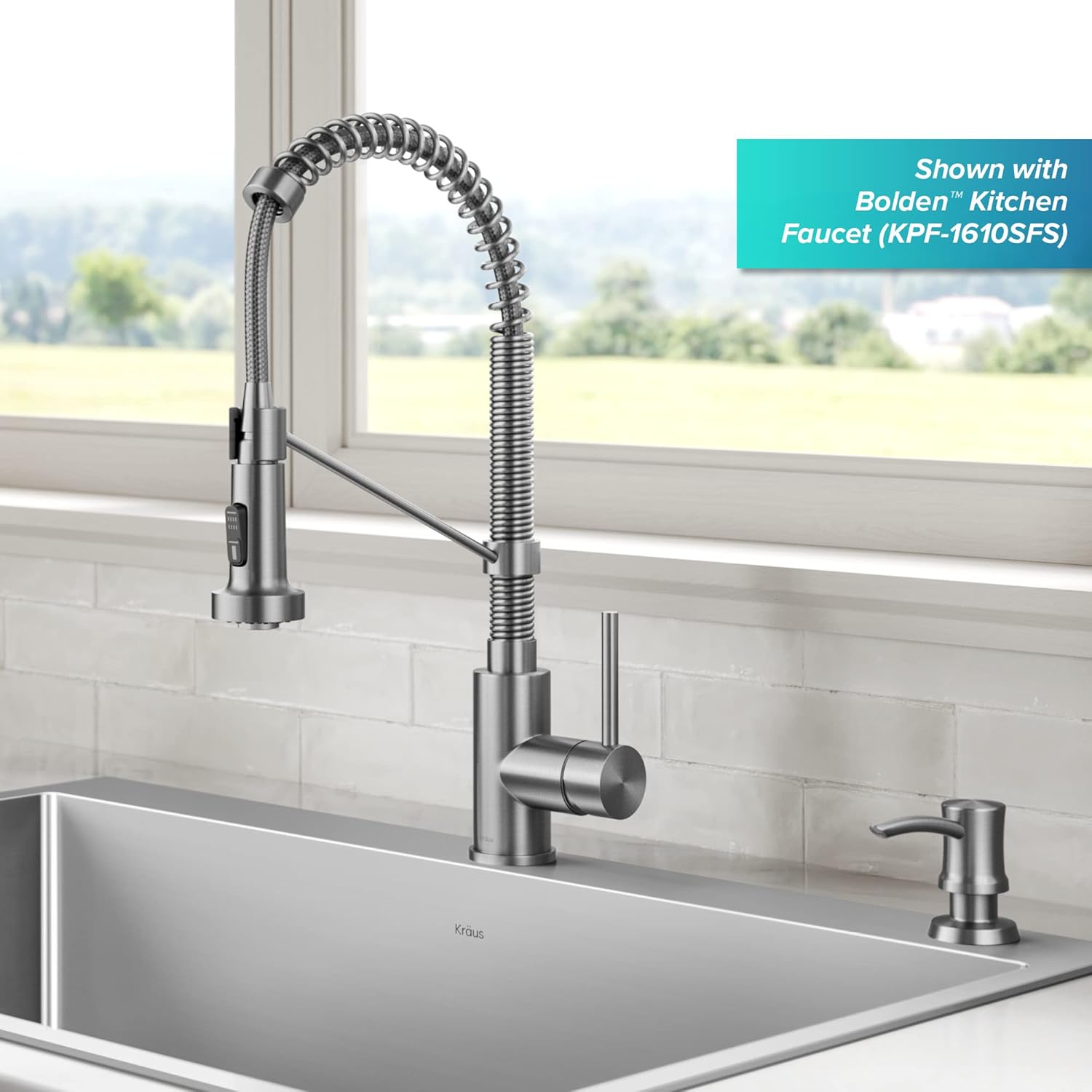 KRAUS Kitchen Soap and Lotion Dispenser in Spot Free Stainless Steel, KSD-54SFS