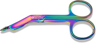 Cynamed Lister Bandage Scissors with Multicolor/Rainbow Titanium Coating - Perfect for EMT, Paramedics, First Aid Responders, Doctors, Nurses, Students and More (3.5 in.)