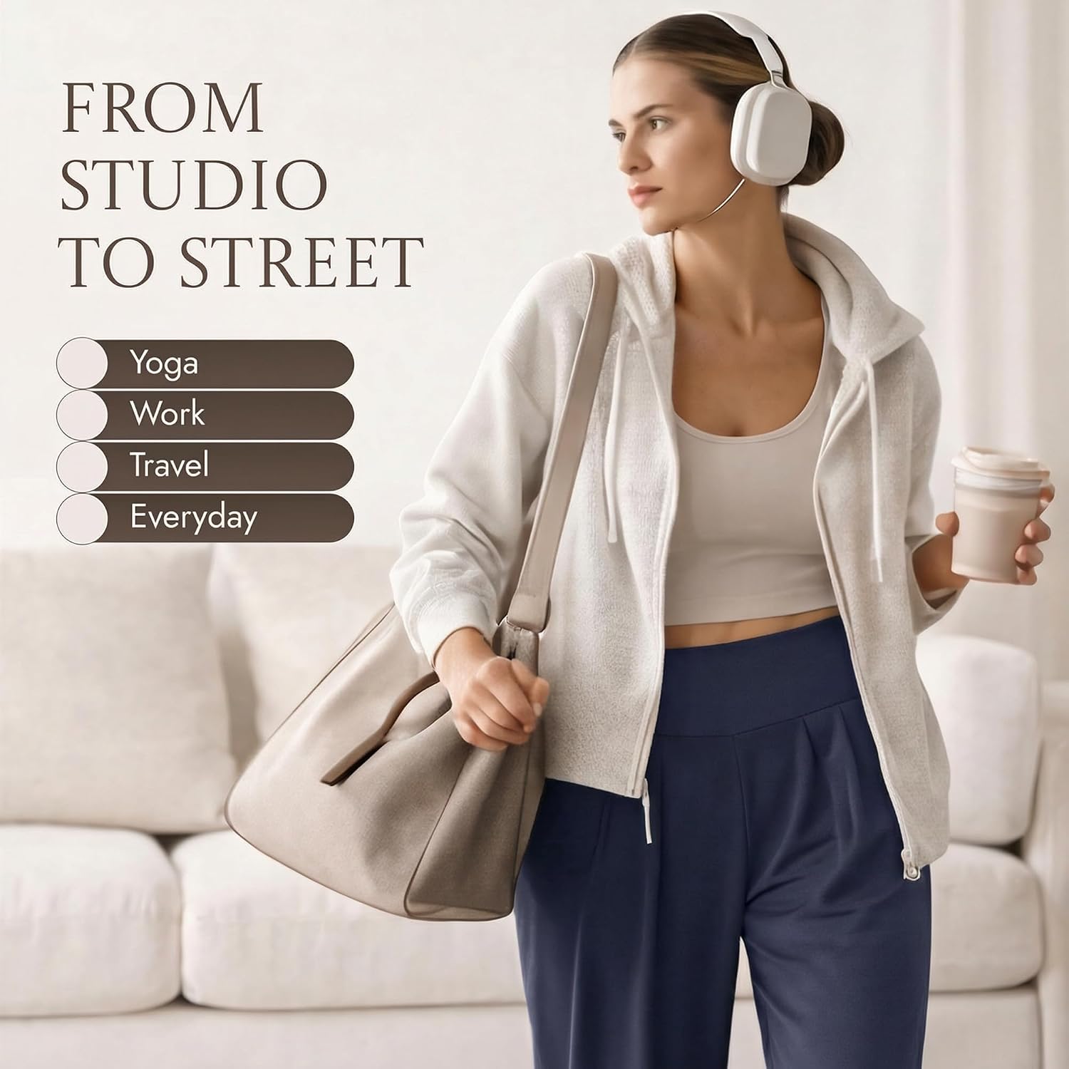 Harmony & Balance Palazzo Pants for Women, High Waisted Wide Leg Yoga Pants with Pockets, Buttery Soft Lounge Pants