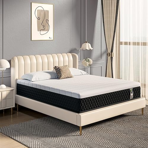 Miniatura 6 de Colchón Híbrido de Tamaño Completo en una Caja, Colchón Firme de 10 Pulgadas con Espuma Viscoelástica, Aislamiento de Movimiento y Fuerte Soporte de