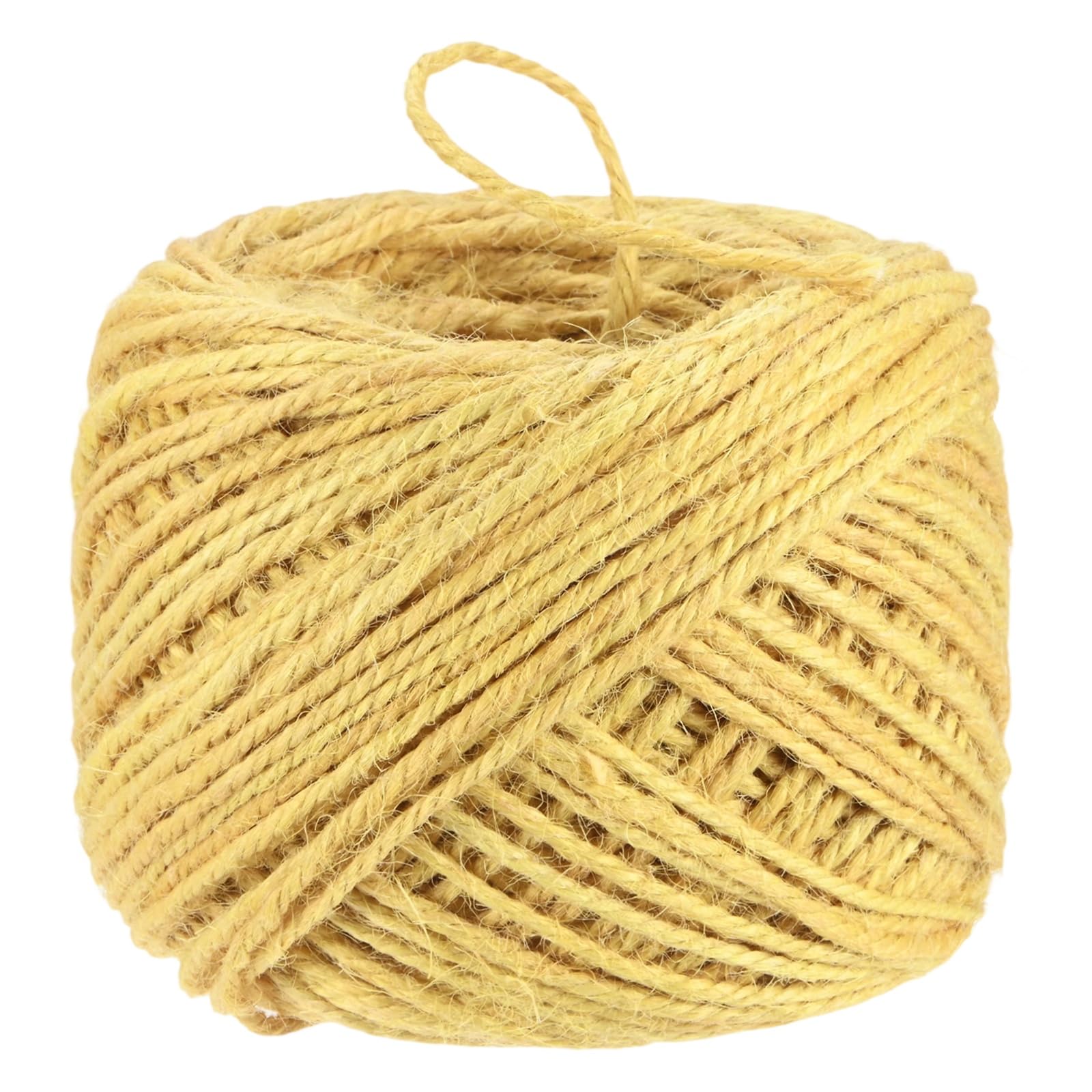 M METERXITY 1-Pack Natural Jute Twine String, 3mm x 328ft/100m Long Garden Twine Balls for Crafts/Gift Wrapping/Gardening Plants, Durable Plant Ties Thick Rope [Light Yellow]