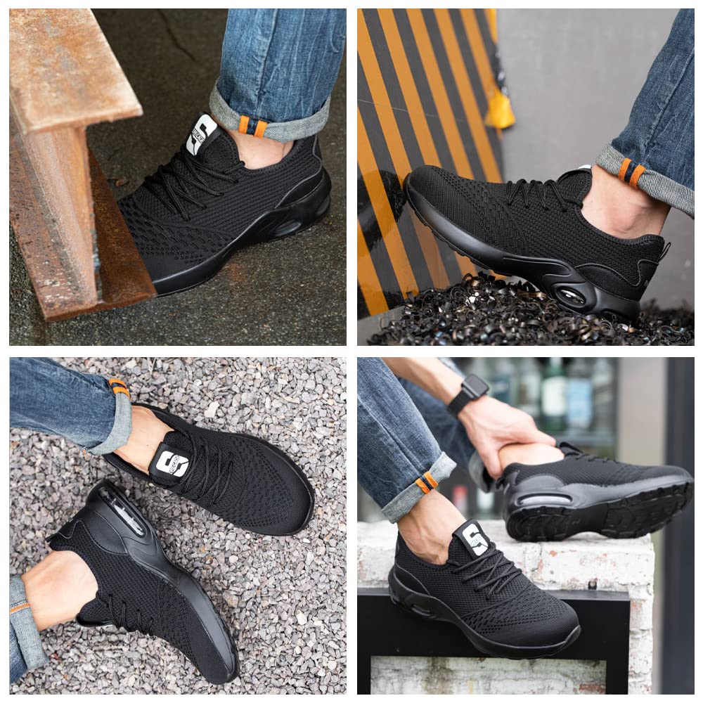 Nasogetch Sicherheitsschuhe Herren Leicht Arbeitsschuhe Damen Sportlich Stahlkappenschuhe rutschfest Atmungsaktiv