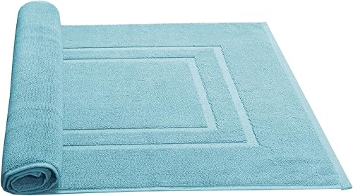 Miniatura 2 de Feather & Stitch - 2 tapetes de baño tipo toalla (30 x 21 pulgadas), 100% algodón de rizo de rizo, tapetes para el suelo de la ducha de baño (no una