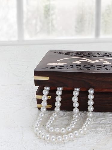 Miniatura 7 de Storeindya Joyero de madera hecho a mano, caja de almacenamiento decorativa, caja de regalo de Navidad, regalo de Acción de Gracias, caja