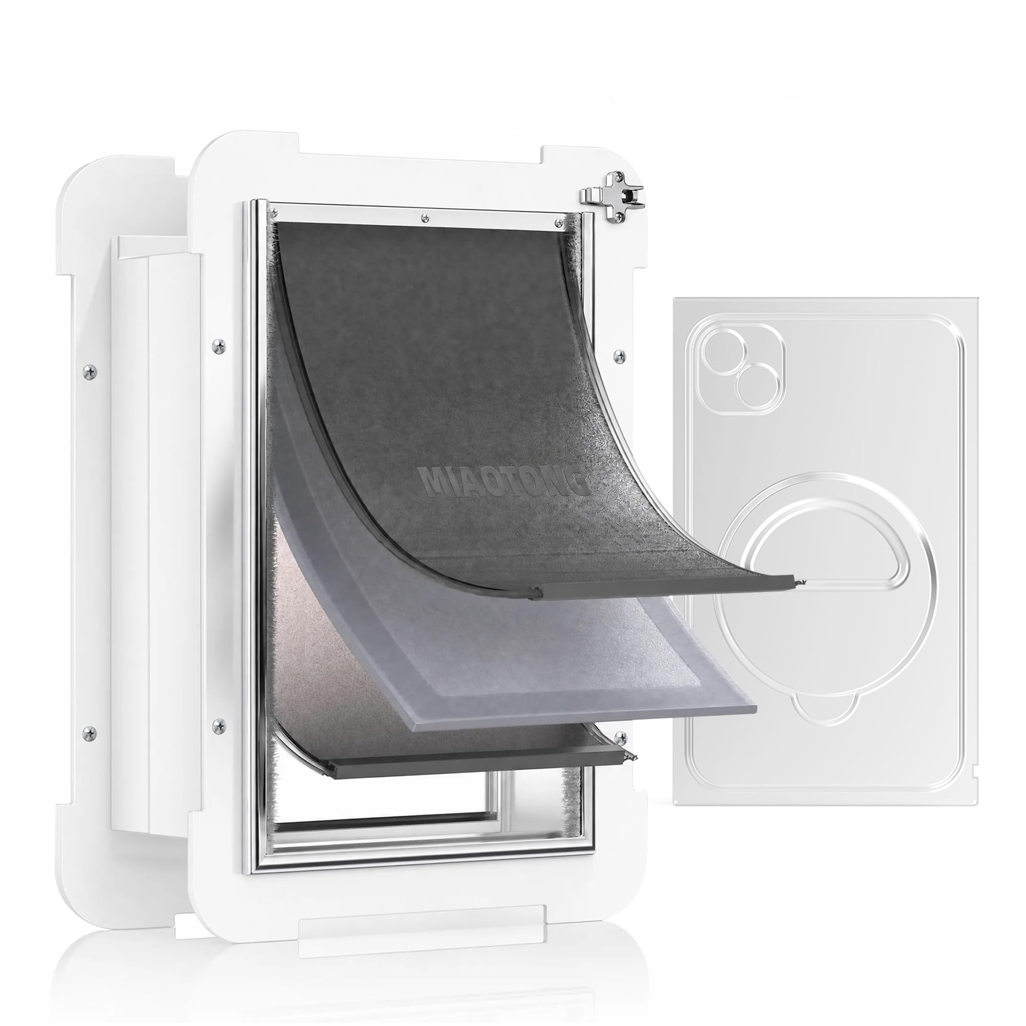 Amazon.com: MIAOTONG Steel Dog Door for Wall, 3-Flap, Sturdy and