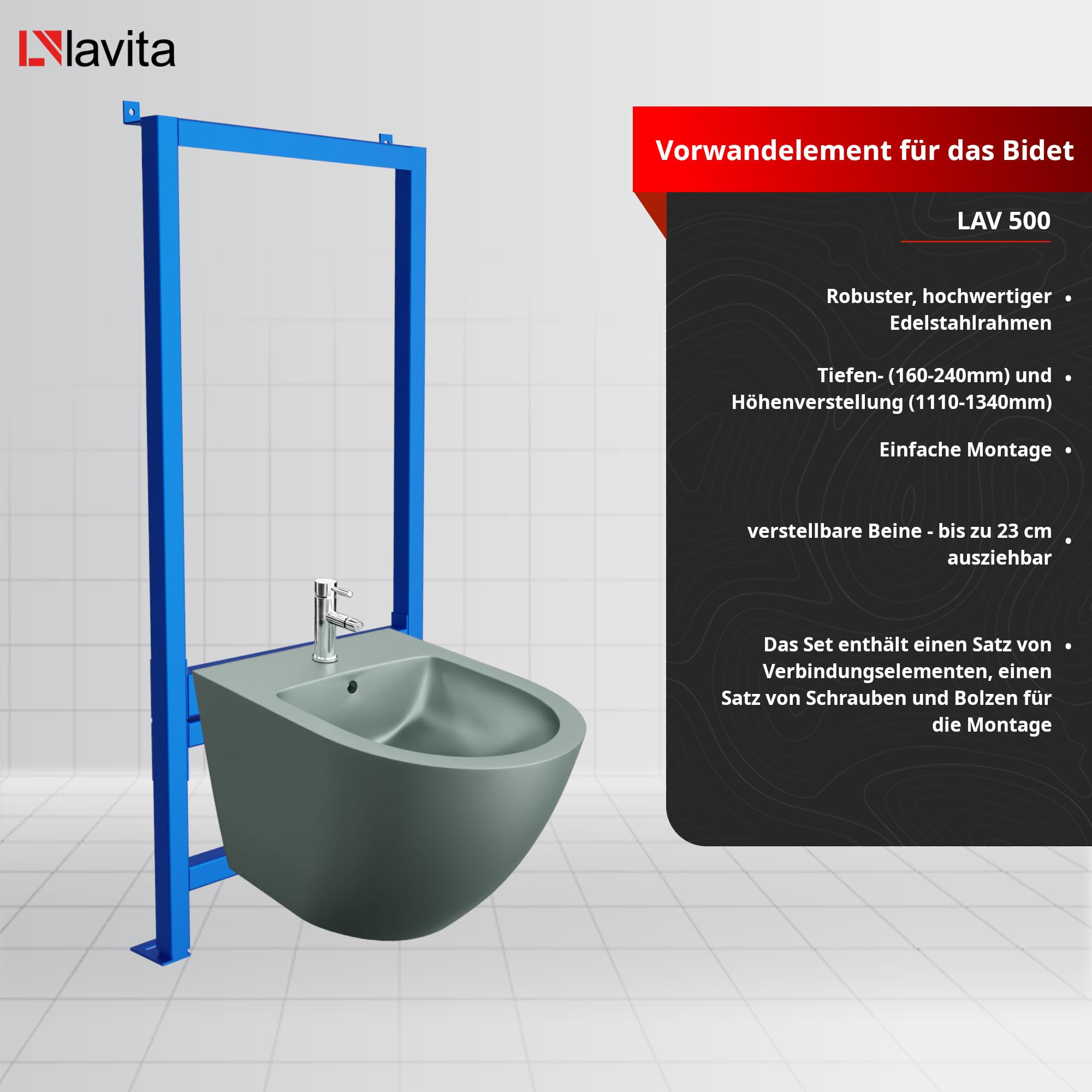 Geberit Duofix - Montageelement Voor Douche, 50 Cm, Met Wandgoot 111 593 00 1