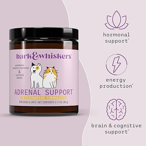Miniatura 4 de Bark & Whiskers Soporte suprarrenal, para perros y gatos, 3.17 oz (90 g), 90 cucharas, promueve niveles saludables de hormonas y cortisol,