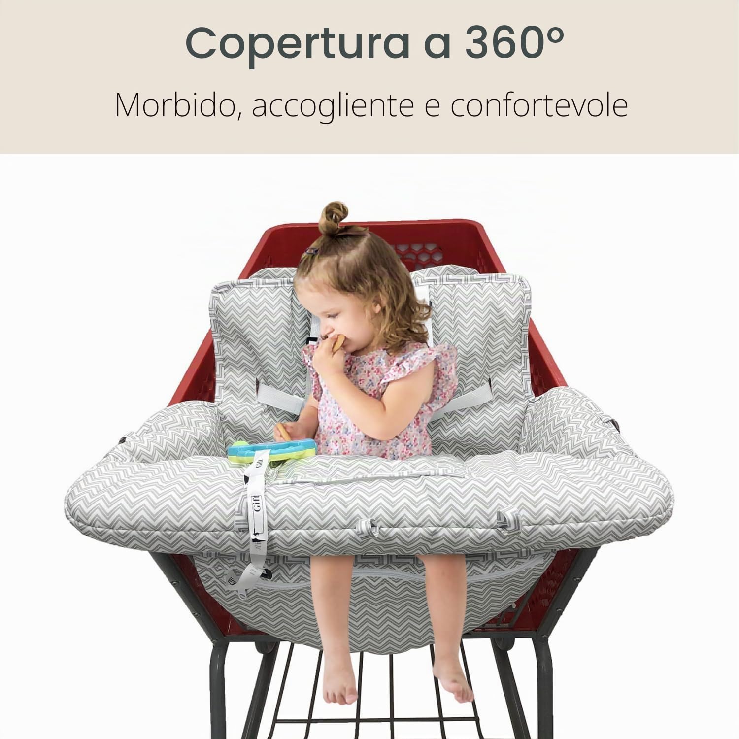 PandaEar Copertura Carrello Spesa Bambini 2-in-1 Seggiolino e Seggiolone Grigio
