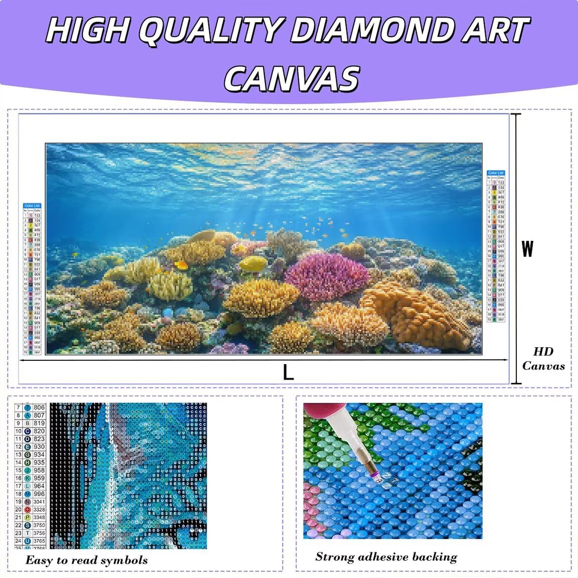 Diamond Painting Groß XXL 180x90cm, 5D Diamond Painting Meer Bilder -0225