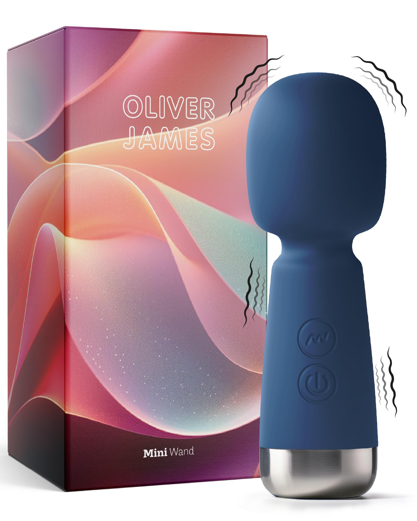 Mini vibratore di Oliver James – Wand vibratore ricaricabile in silicone con 5 velocità e 5 modalità, sex toy discreto per donne, 12,5 cm × 4,3 cm (Zaffiro di mezzanotte)
