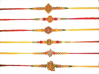 Rakhi Set Of 6 Rakhi For Brother Combo Of GANESH RAKHI & OM RAKHI Rakshabandhan Gift Rakhi For Kids Rakhi For Bhaiya Bhabhi Assorted Rakhi And Thread Rakhi 028