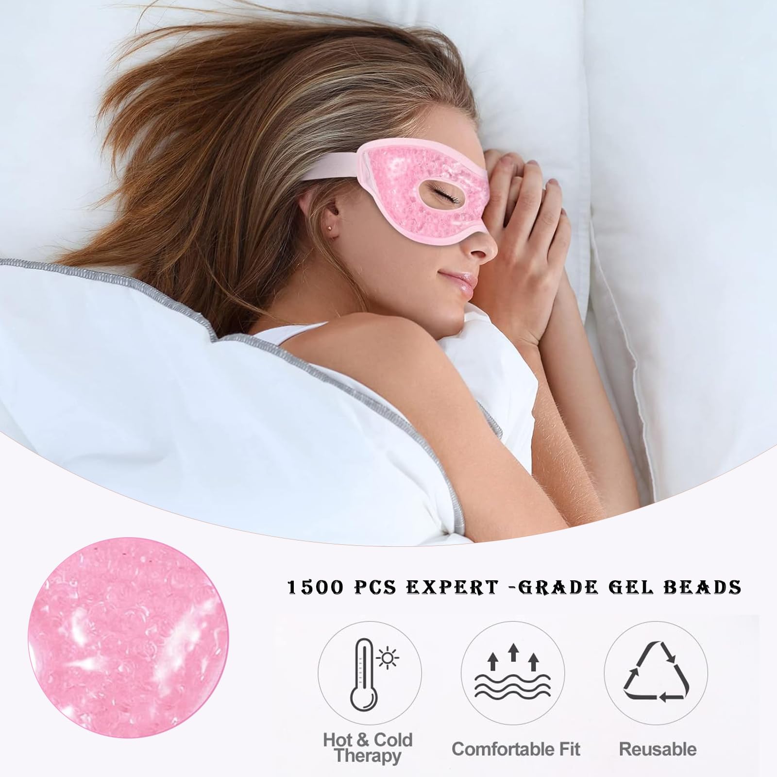 2 Maschere Rinfrescanti In Gel Per Occhi Caldo/freddo – Riutilizzabili, Per Occhiaie, Gonfiore E Affaticamento Visivo - 3
