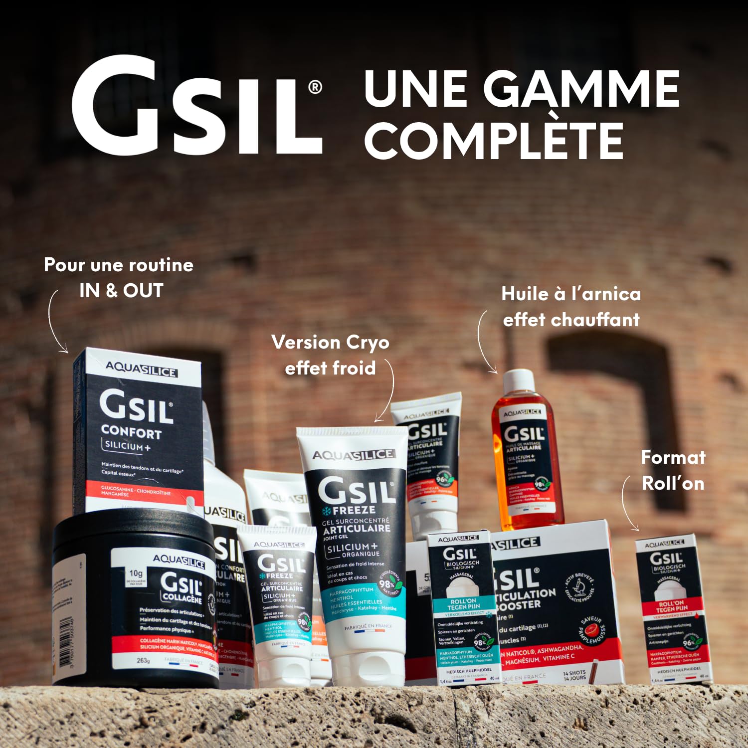 GSIL - Gel Surconcentré Articulaire - Gel de Massage à Action Chauffante - Relaxe et Dénoue les Tensions - Silicium Organique, Harpagophytum & Huiles Essentielles - 200 ml - Fabriqué en France