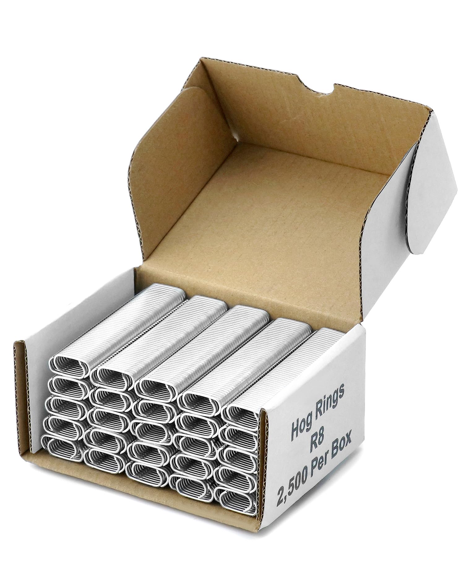 Qwork Gray Qwork® 2500Pcs Galvanised Fence Hog Rings For Wire Mesh Pet Cages Car Mattresses