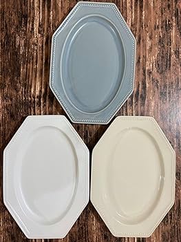 ドット八角オーバル大皿 ホワイト2枚 洋食器 美濃焼 オシャレ カフェ風 Amazon.co.jp: ドット八角オーバル大皿クリーム2枚 洋食器 美濃