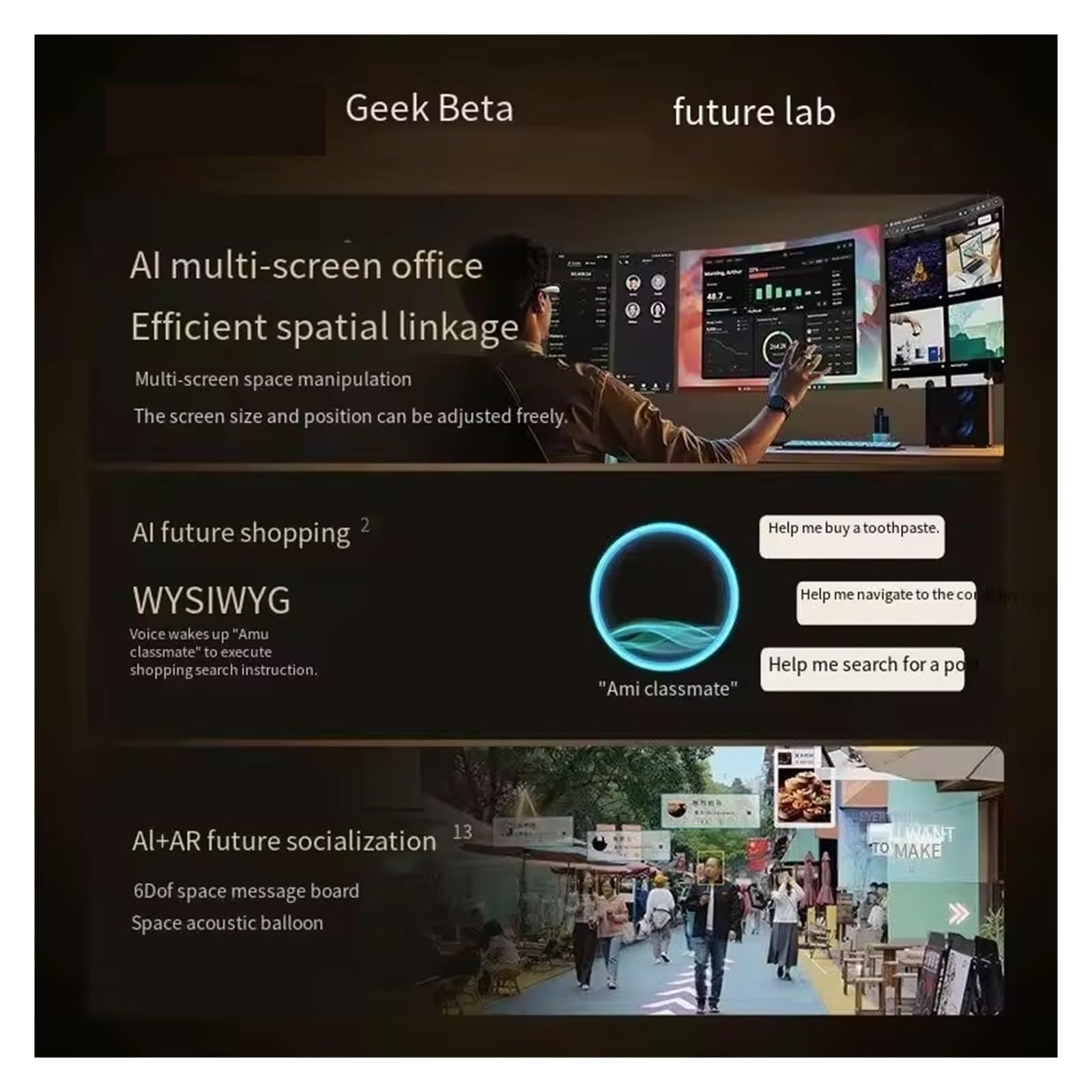 Gafas Inteligentes de Realidad Aumentada Air 3: Control inalámbrico a Todo Color, traducción en Tiempo Real y comandos de Texto con cámara, Todo en uno.