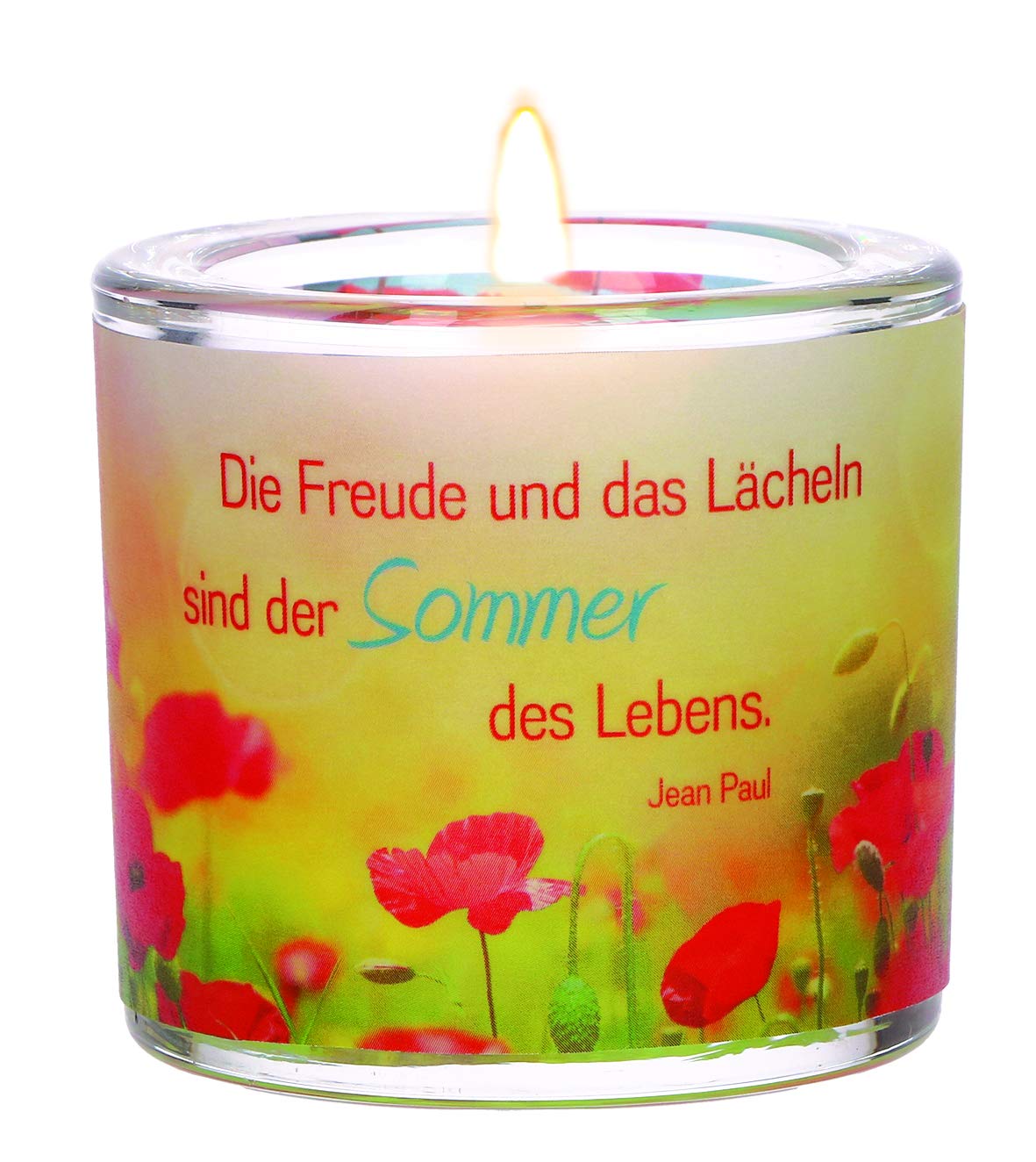 Butzon & Bercker Windlicht Mit Spruch 'Es Ist So Schön, DASS Es Dich Gibt' – Buntes Blumenmotiv & Inkl. Teelicht | Perfekt Als Geschenk