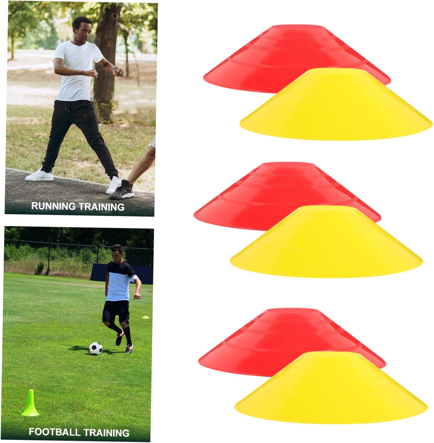 Kisangel 12pcs Professional Soccer Training Marker Discs Pe Football Training Signs for Outdoor Practice Non- Markers and Colors
