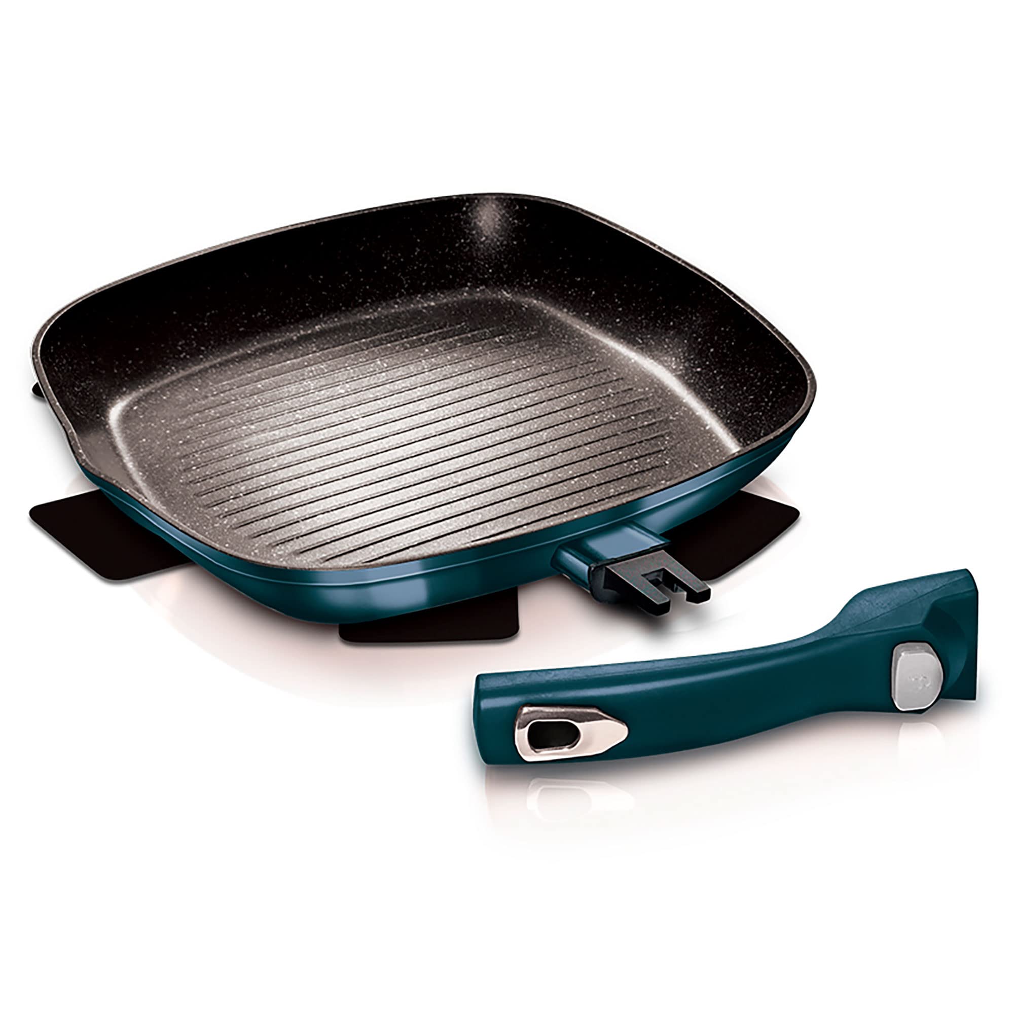 Set di Padelle Induzione 22 - 26 cm in Alluminio Antiaderente Marmo senza PFOA Berlinger Haus Blu marino Aquamarine | Leroy Merlin