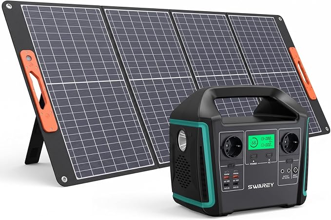 Estación de Energía Portátil Swarey S1000 con Panel Solar 100W