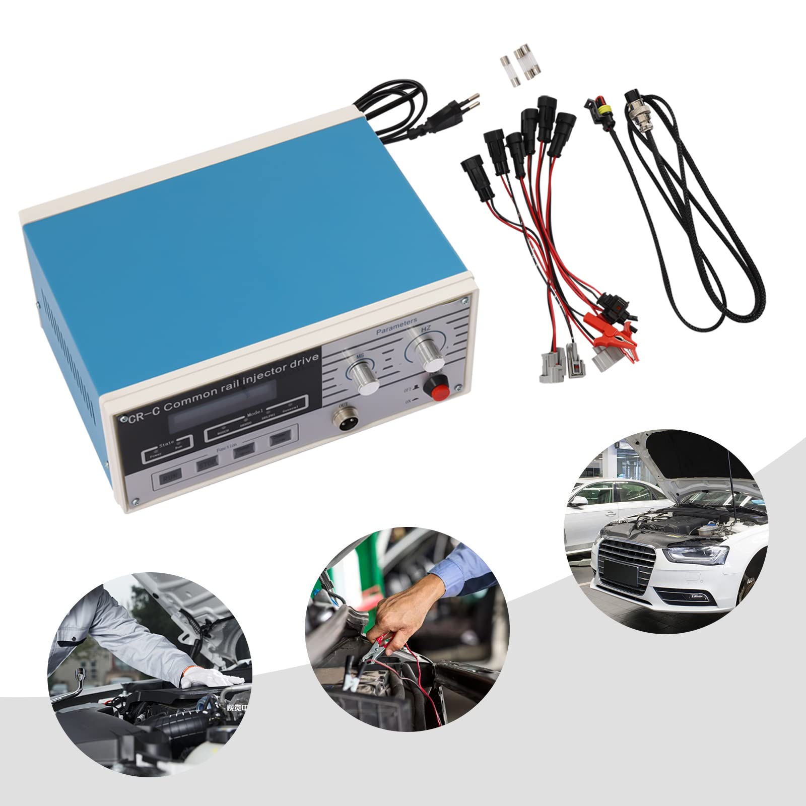CR-C - Tester multifunzione per iniettori diesel AC110-240 V con display LCD per testare e riparare iniettori automobilistici