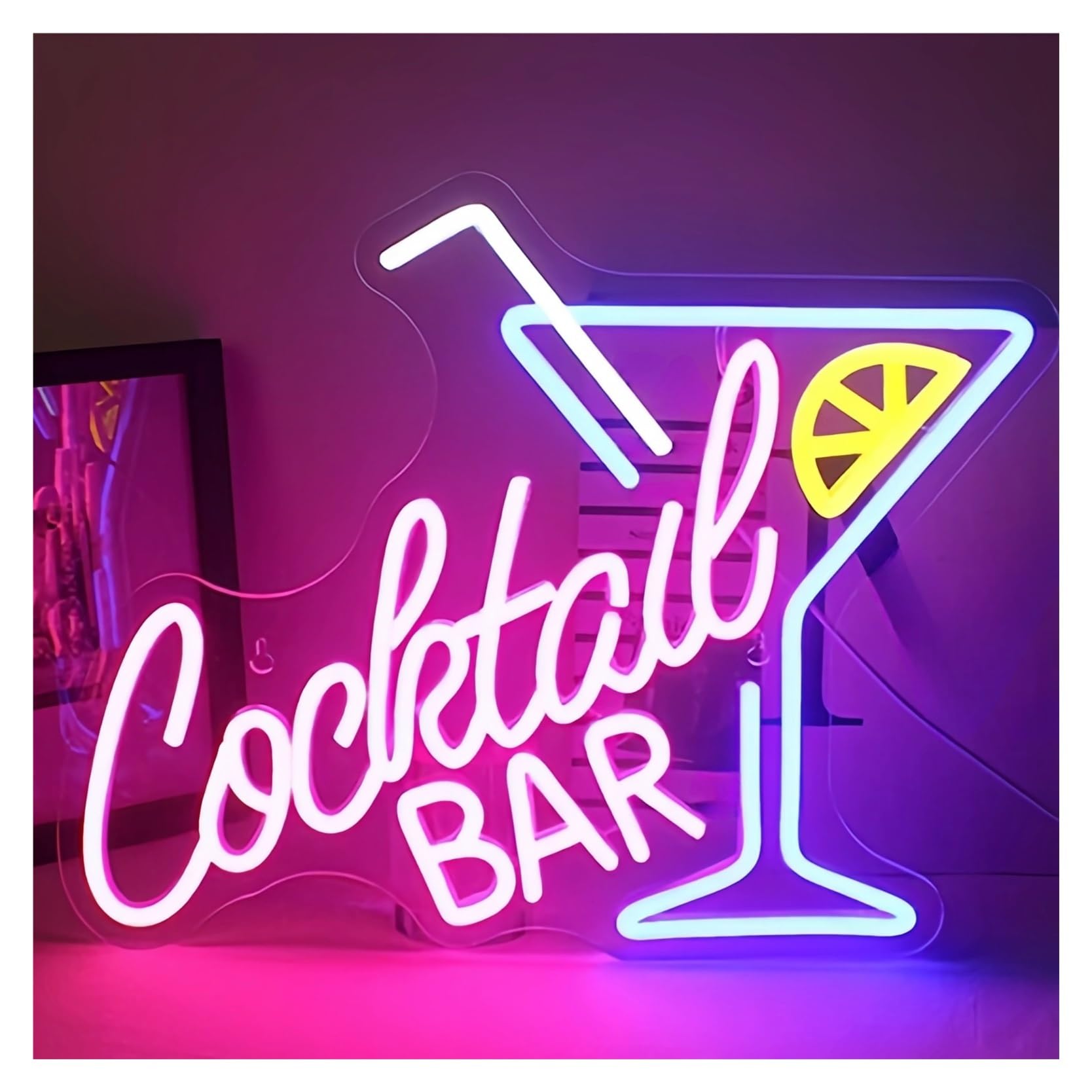 LEMST Signs Lamp Cocktail Bar Neon Signs USB Powered, Adjustable Brightness Neon Lights Suitable for Club Decor Commercial Light 32cmx40cm