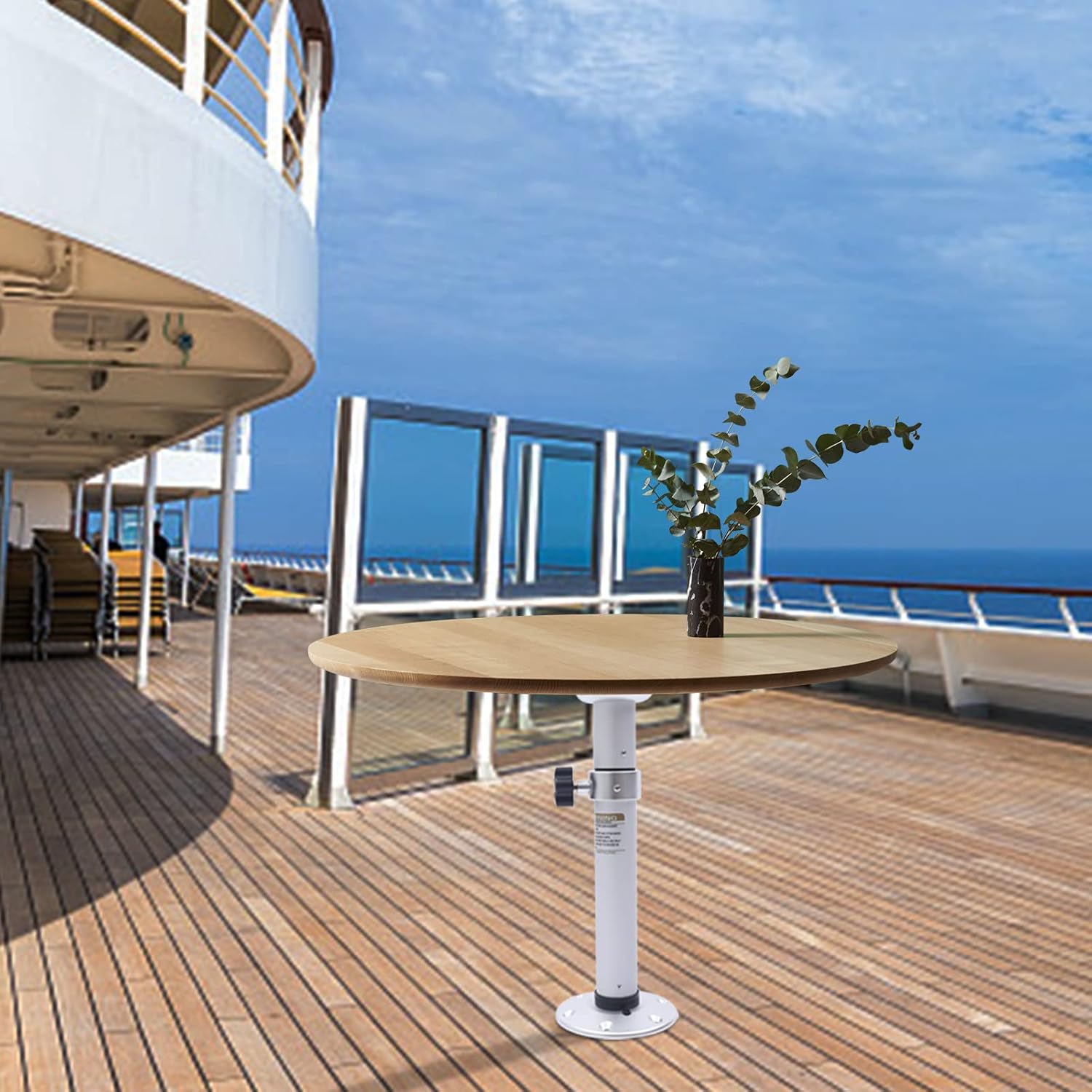 Manual Adjustable Pedestal Table Base, 19.68-28.26in Height Adjustable Table Mount Pedestal Stand, for Caravans, Motorhomes, Marine Boats, Yachts, Workrooms, Kitchens