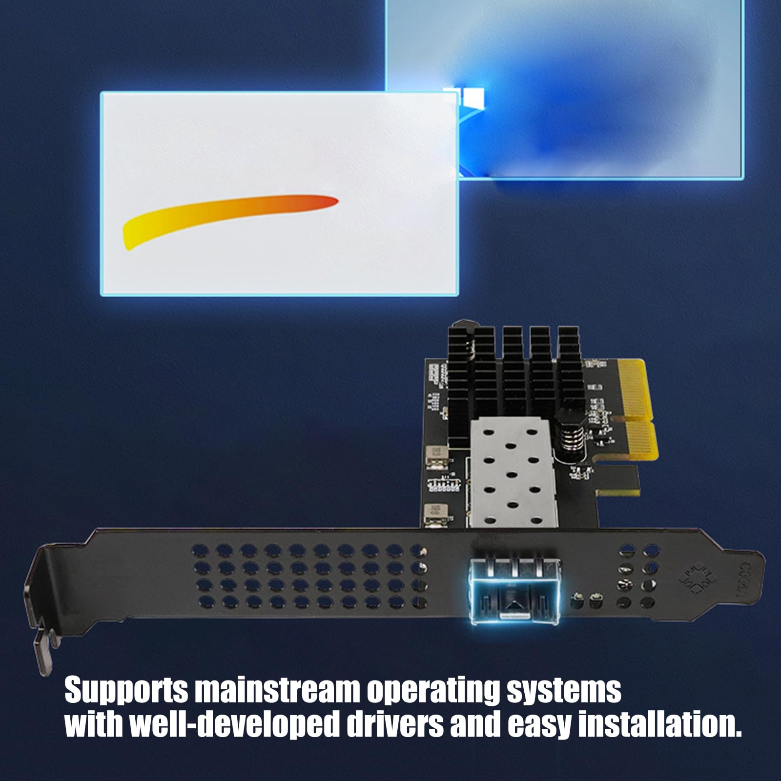 Scheda di rete a porta singola 10G SFP+ in fibra ottica, connessione Ethernet industriale 10G per server desktop e virtualizzazione