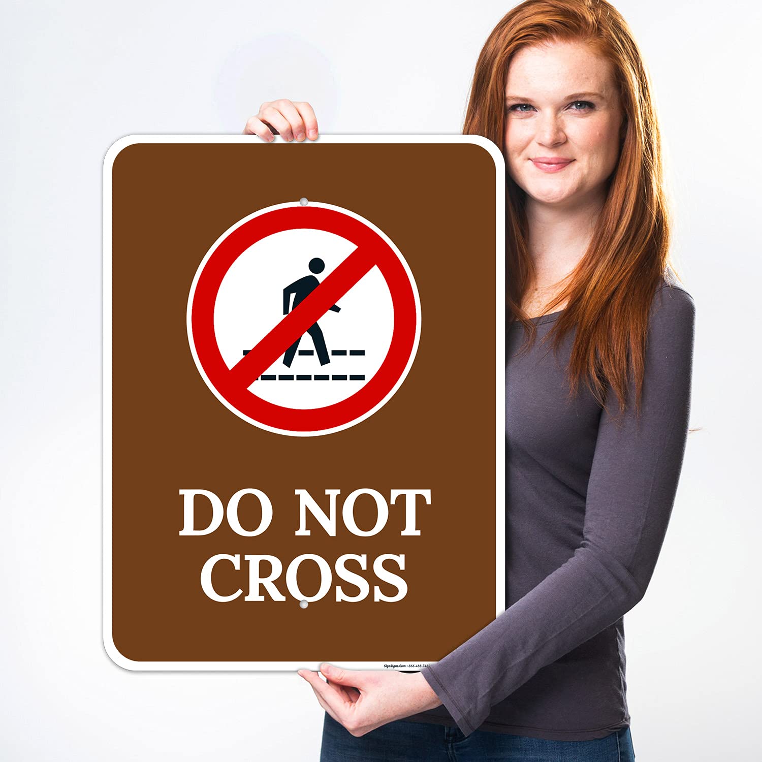 Do Not Cross Sign, 18x24 Inches, Rust Free .063 Aluminum, Fade Resistant, Made in USA